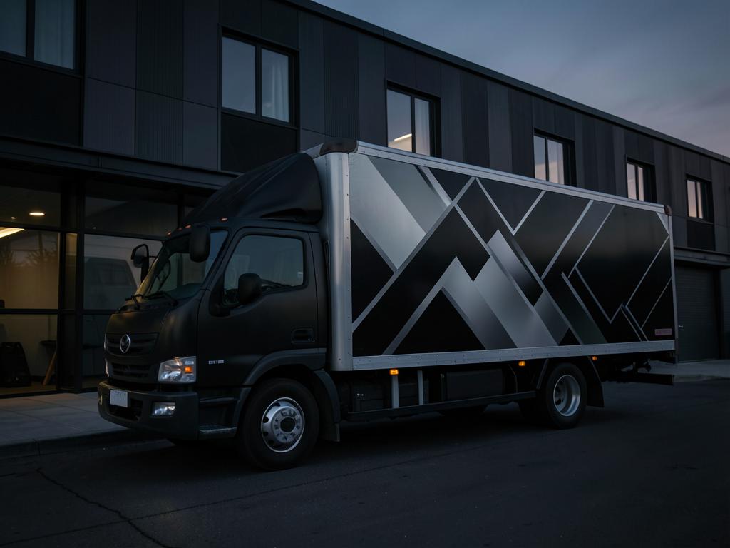 Commercially wrapped service van with clean branded graphics